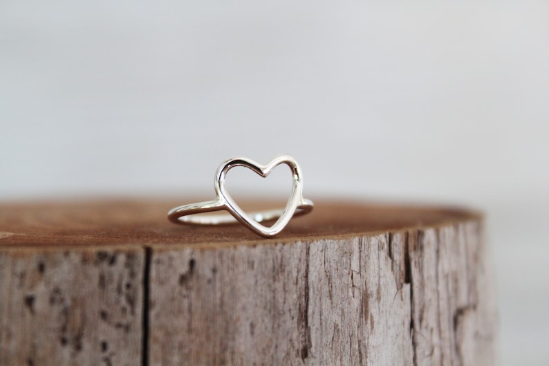 Open Heart Ring//sterling Silver//handmade//made to Order - Etsy