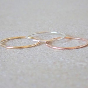 Thin Minimalist Ring//Sterling Silver or 14kt Gold Filled//Handcrafted//Made to order