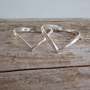 Stacking Chevron Rings//Sterling Silver//Made to Order image 3