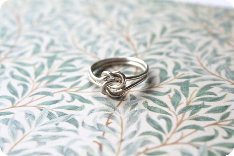 Hitched Double Knot Ring//Argentium Sterling Silver//Handcrafted image 1