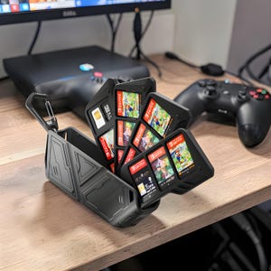 Switch 2 OLED Lite Game Card Case | Translucent Waterproof Dustproof Storage Box | PC Hard Shell Cartridge Holder + Hook