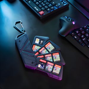 Switch 2 OLED Lite Game Card Case | Translucent Waterproof Dustproof Storage Box | PC Hard Shell Cartridge Holder + Hook