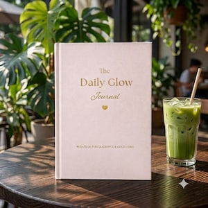 Daily Glow Journal, 90-dagen mindfulnessdagboek, paperback notitieboek, dankbaarheidstracker