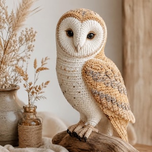Virkmönster för tornuggla i PDF-format | Realistisk amigurumi-dekoration | Medelnivå | Amerikanska termer | Direktnedladdning