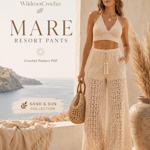 Häkelanleitung für eine Strandhose (MARE Wide Leg Beach Trousers) als PDF