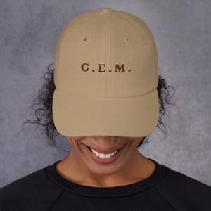 G.E.M. Embroidered Dad Hat | Minimalist Faith-Based Cap (100% Cotton Twill)