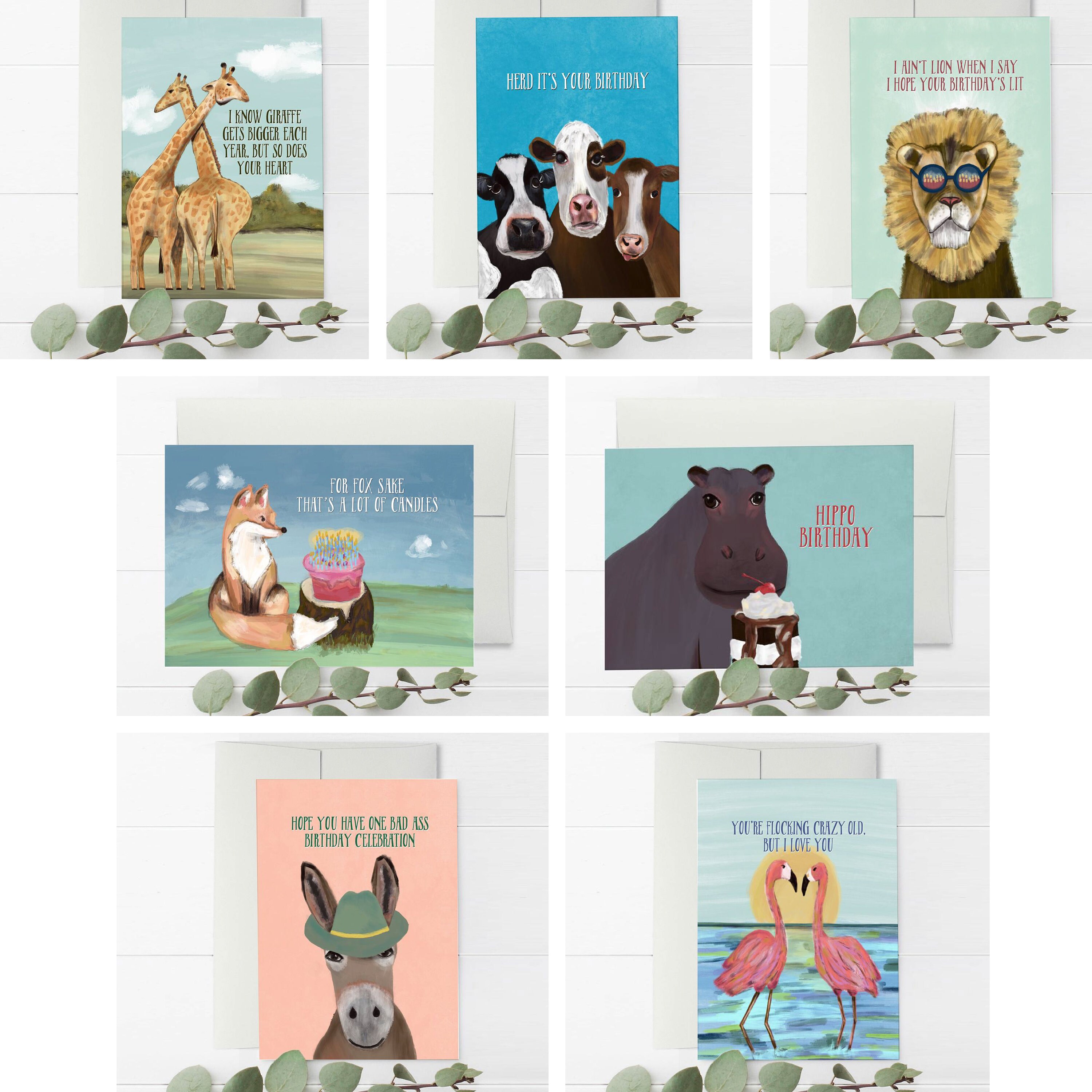 Jackass Birthday Card Funny Birthday Card with Donkey Funny Etsy