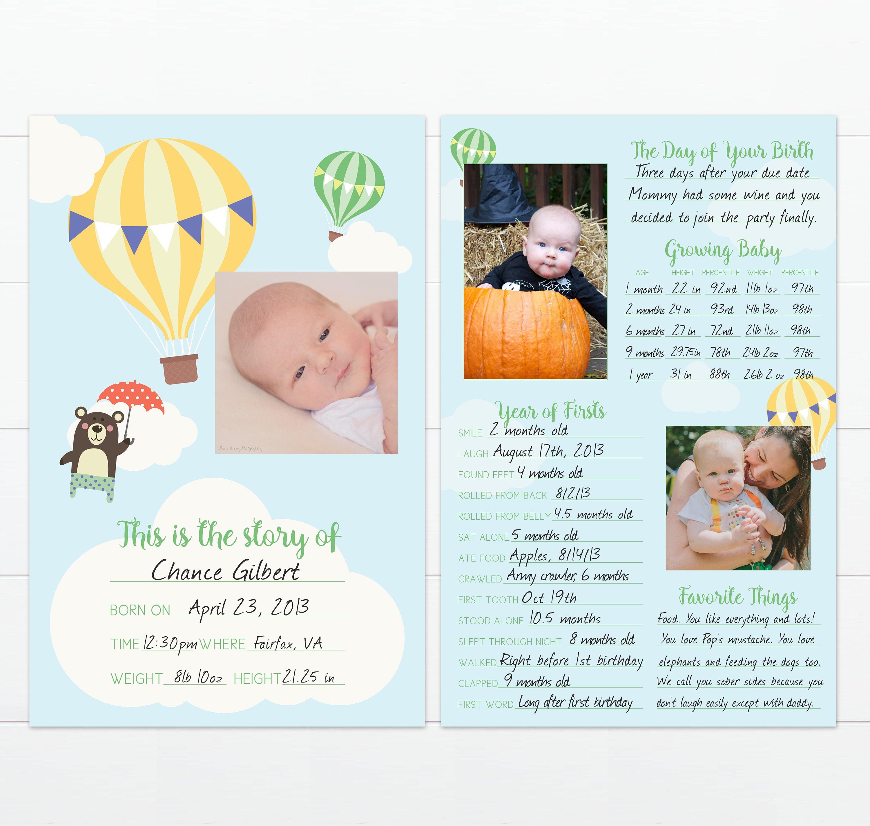 Sale Adventure Awaits Hot Air Balloon Baby S First Year Etsy