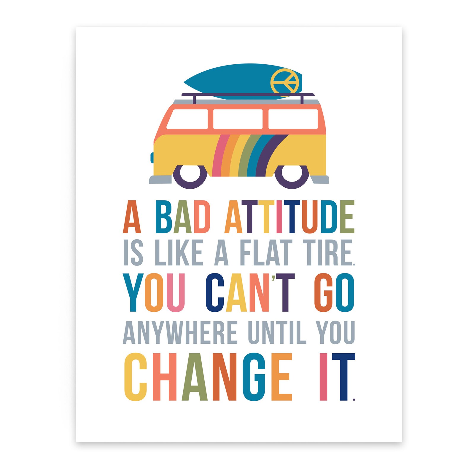 A Bad Attitude Is Like A Flat Tire Quote Art For Kids Room Etsy A Bad Attitude Is Like A Flat Tire Quote Art For Kids Room Etsy
