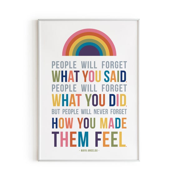 Maya Angelou Quote How You Feel People Will Never Forget How You Made Them Feel Maya Angelou | Etsy  Singapore