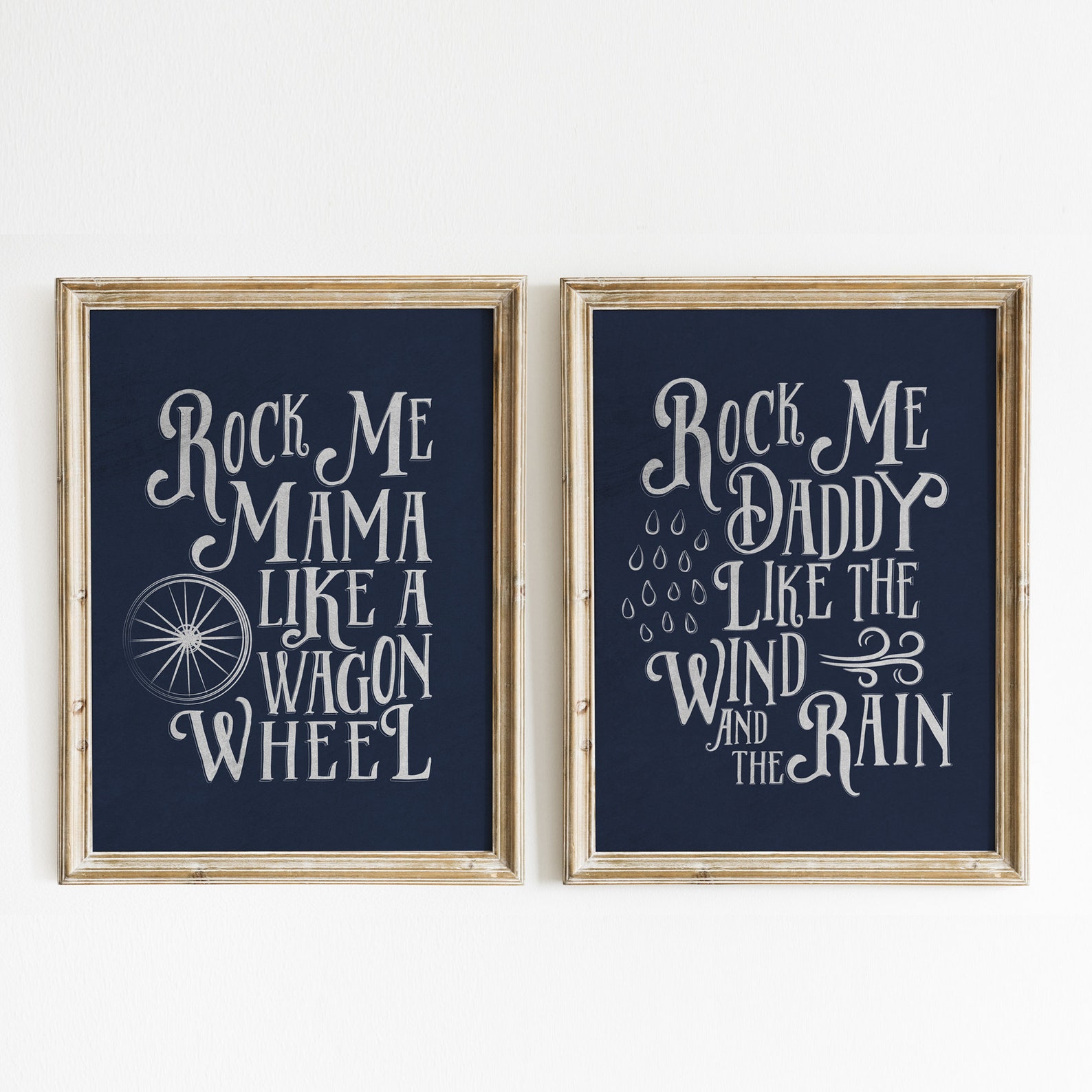 Rock Me Mama Like a Wagon Wheel Printable Song Lyric Art Etsy