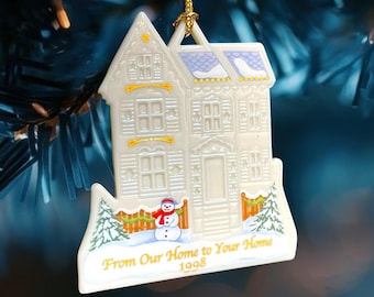 Vintage 1998 Lenox From Our Home to Your Home Porcelain House Christmas Ornament