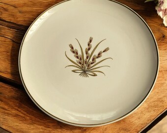 Vtg. Rare Universal Ballerina Gold Wheat Salad Plate Union Made USA 50s Bow Mod