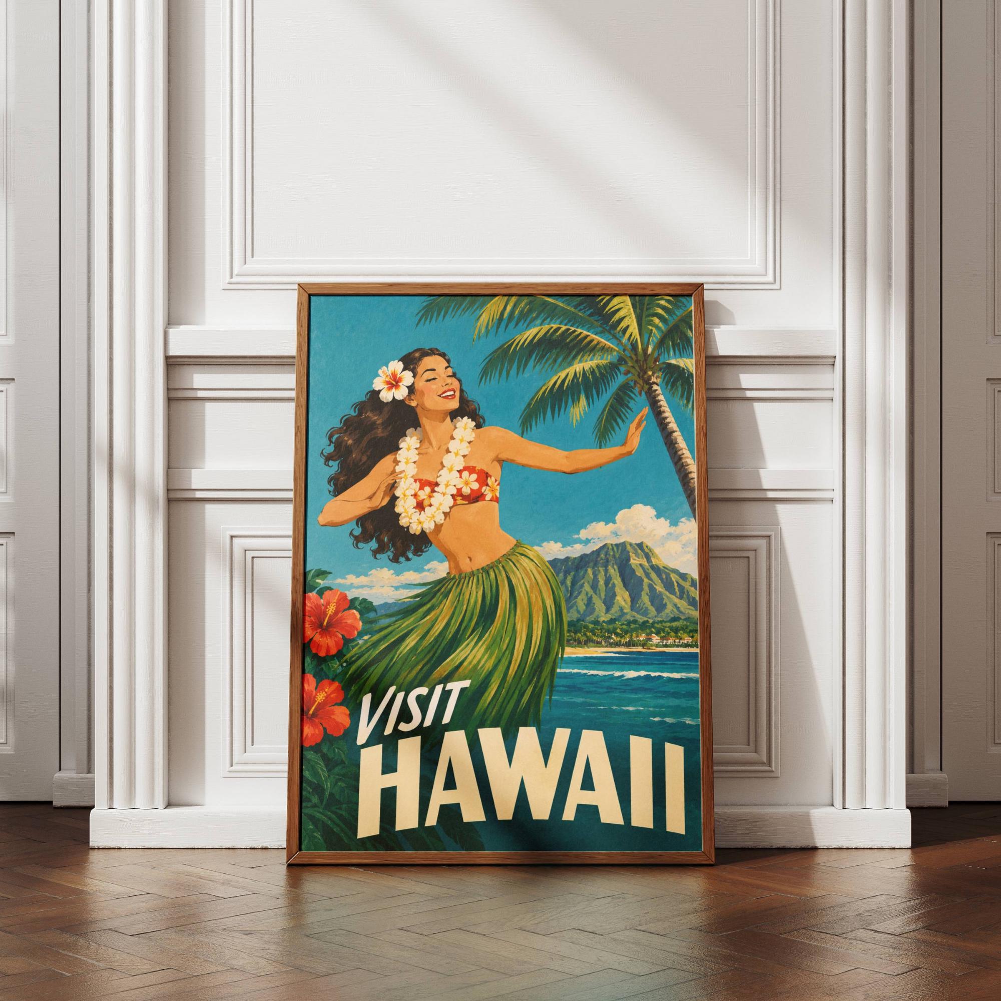 Vintage Hula Girl Art - Etsy