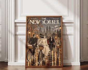 The New York Poster, Vintage NYC Wall Art, Autumn Print, Gothic Halloween Decor, New York City Printable, Fall Wall Decor, Halloween, Travel
