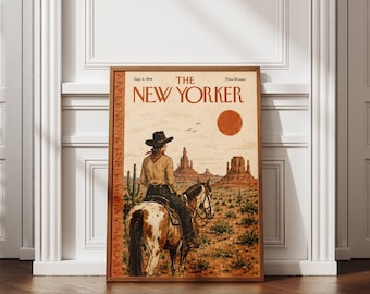 Western Cowboy Wall Art, Desert Horse Poster, Wild West Print, Arizona Desert Art, Cowboy Poster, Southwestern Decor, Vintage Western Art