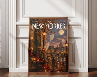 Halloween Rome Wall Art, Haunted Italy Travel Poster, Vintage City Print, Ghost Decor, Autumn Gallery Artwork, Spooky Home Style