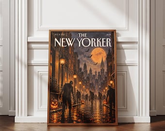 Halloween Zombie Poster, Zombie Apocalypse Wall Art, Spooky City Print, Gothic Halloween Decor, Zombie Wall Art, Dark Autumn Poster