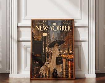 Halloween Ghost Poster, Spooky NYC Wall Art, Ghost Girl Print, New York Halloween Decor, Gothic Fall Wall Art, Trick or Treat Art