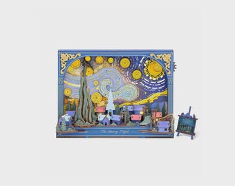 The Starry Night 3D Wooden Puzzle | 238-Piece DIY Van Gogh Wall Art
