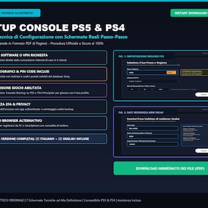 Puede incluir: Una guía técnica digital para la configuración de consolas PS5 y PS4, con instrucciones paso a paso y capturas de pantalla reales. El documento incluye secciones sobre ajustes de región, datos de dirección, uso compartido y seguridad 2FA.