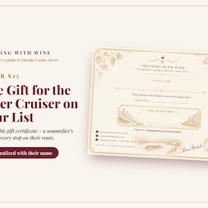 River Cruise Gift — Sommelier Wine Guide for European River Cruises, Bon Voyage, Retirement, Birthday image 2