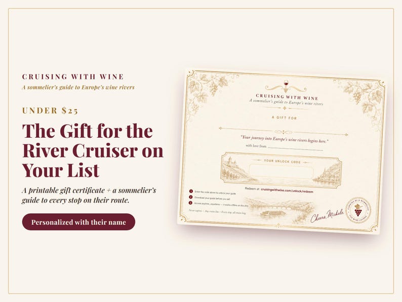 River Cruise Gift — Sommelier Wine Guide for European River Cruises, Bon Voyage, Retirement, Birthday image 2