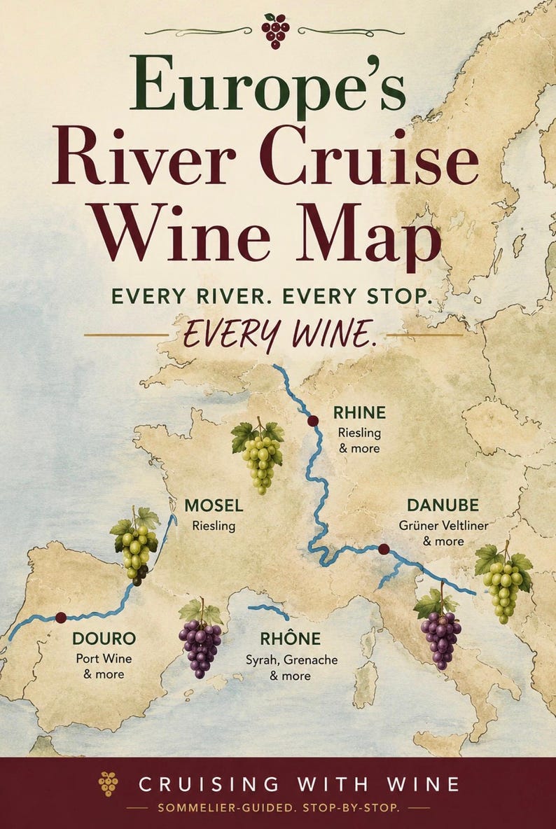 River Cruise Gift — Sommelier Wine Guide for European River Cruises, Bon Voyage, Retirement, Birthday image 3