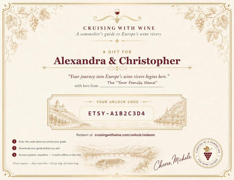 River Cruise Gift — Sommelier Wine Guide for European River Cruises, Bon Voyage, Retirement, Birthday image 10