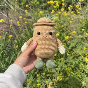Amigurumi Petit Patate, Modèle de Patate Mignonne au Crochet, Tutoriel Amigurumi Patate Kawaii, Guide de Crochet pour Patate avec Chapeau, Idéal pour les Débutants