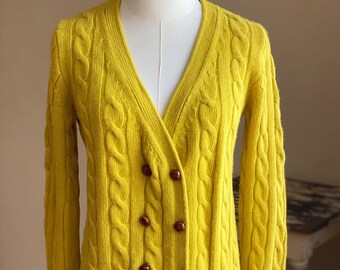 chartreuse cardigan sweater