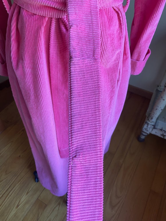 Vintage 70’s hot pink robe wide wale corduroy MAS… - image 6