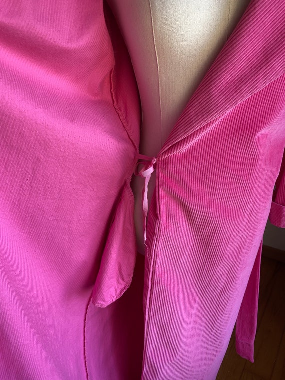 Vintage 70’s hot pink robe wide wale corduroy MAS… - image 4