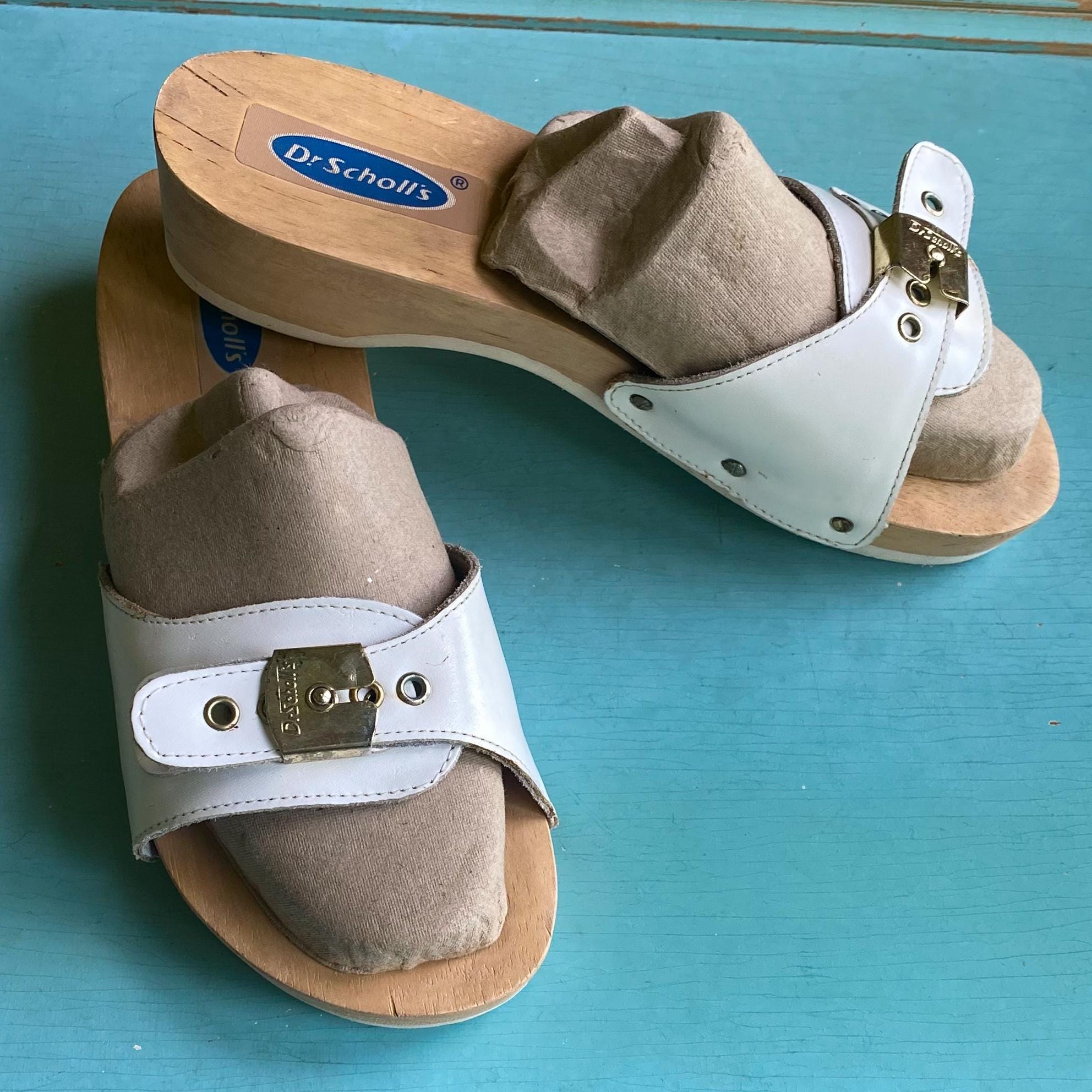 Scholl's Wooden Sandals Vintage Dr Scholls Exercise Sandals