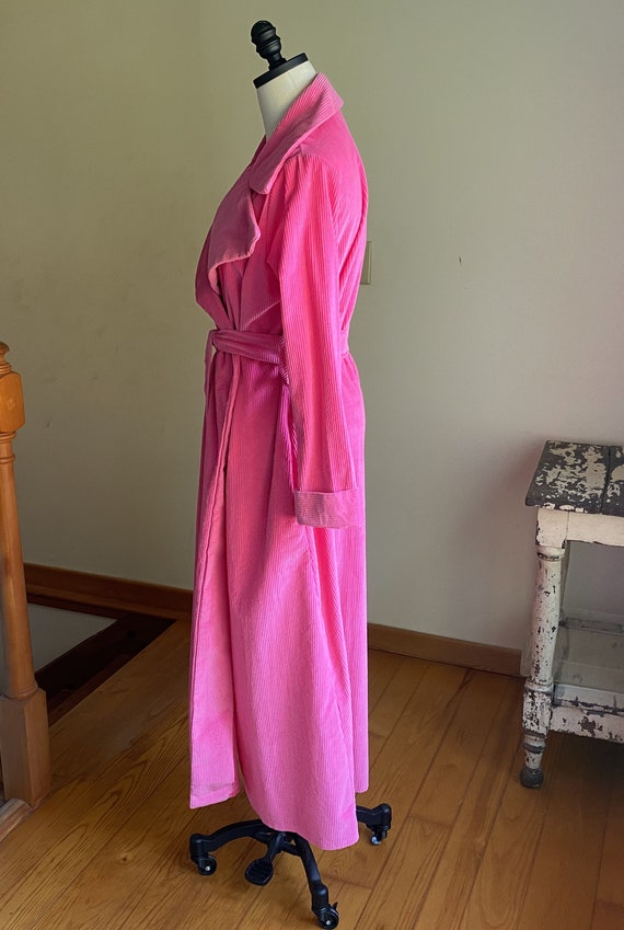 Vintage 70’s hot pink robe wide wale corduroy MAS… - image 7