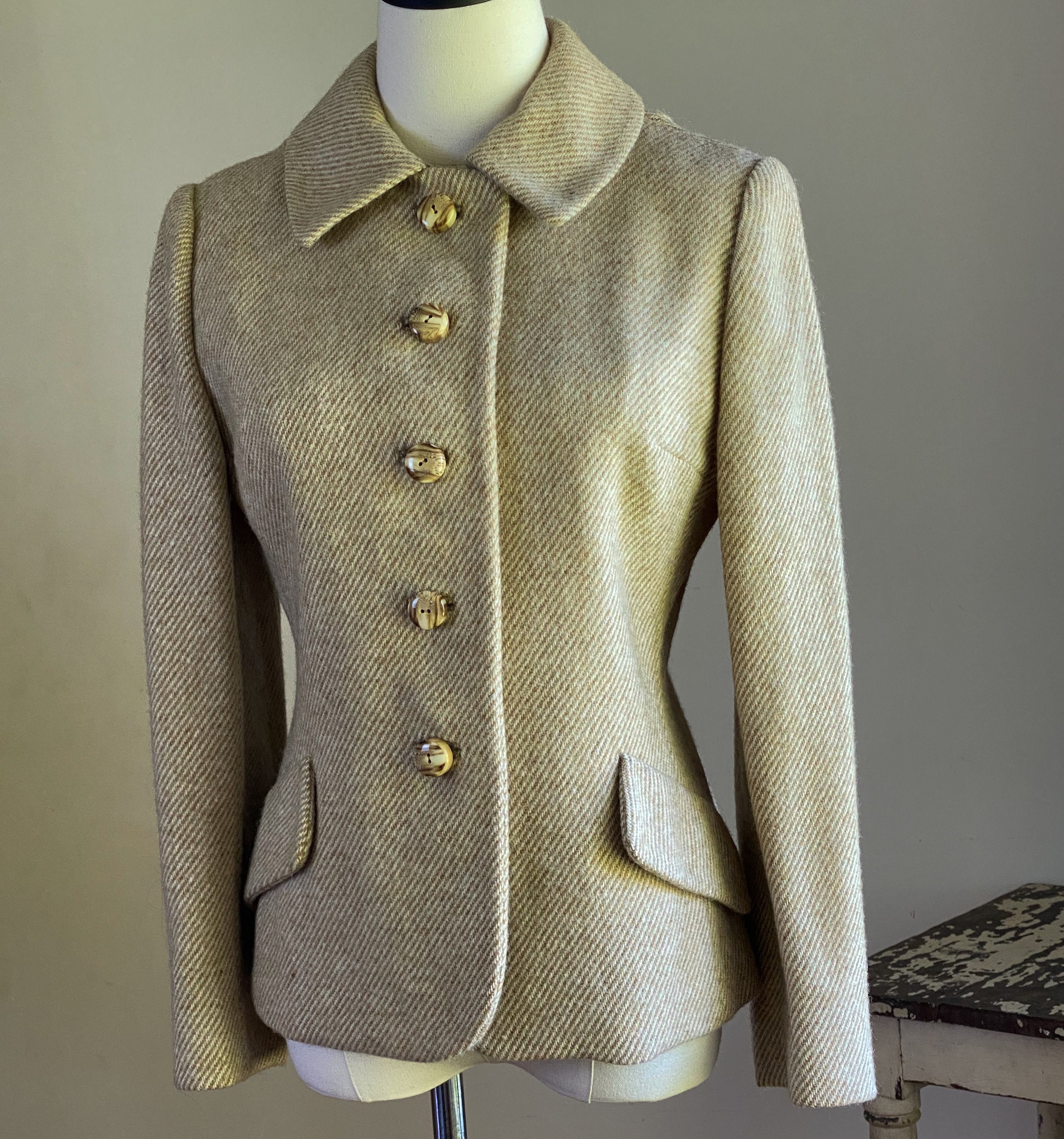 womens camel colored wool blazer