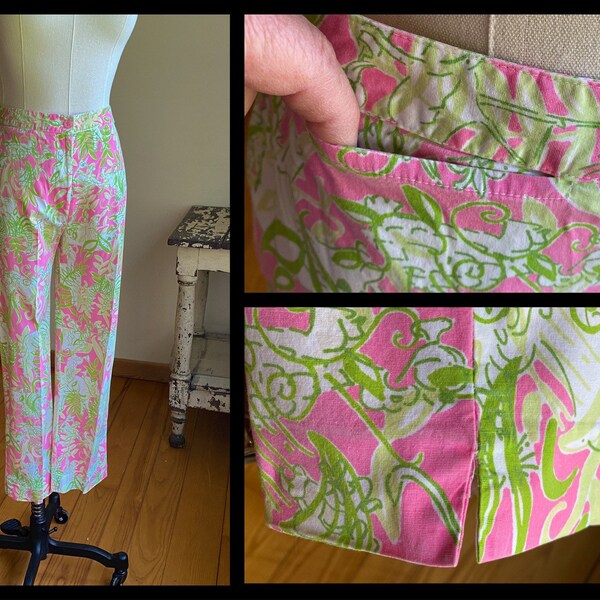 1960s Lilly Pulitzer Signature Print Cigarette Pants