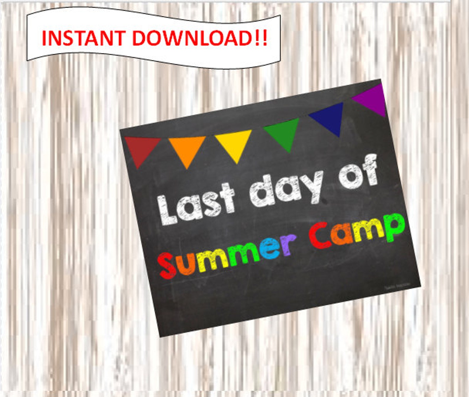 Last day of Summer Camp. picture.poster.sign Etsy