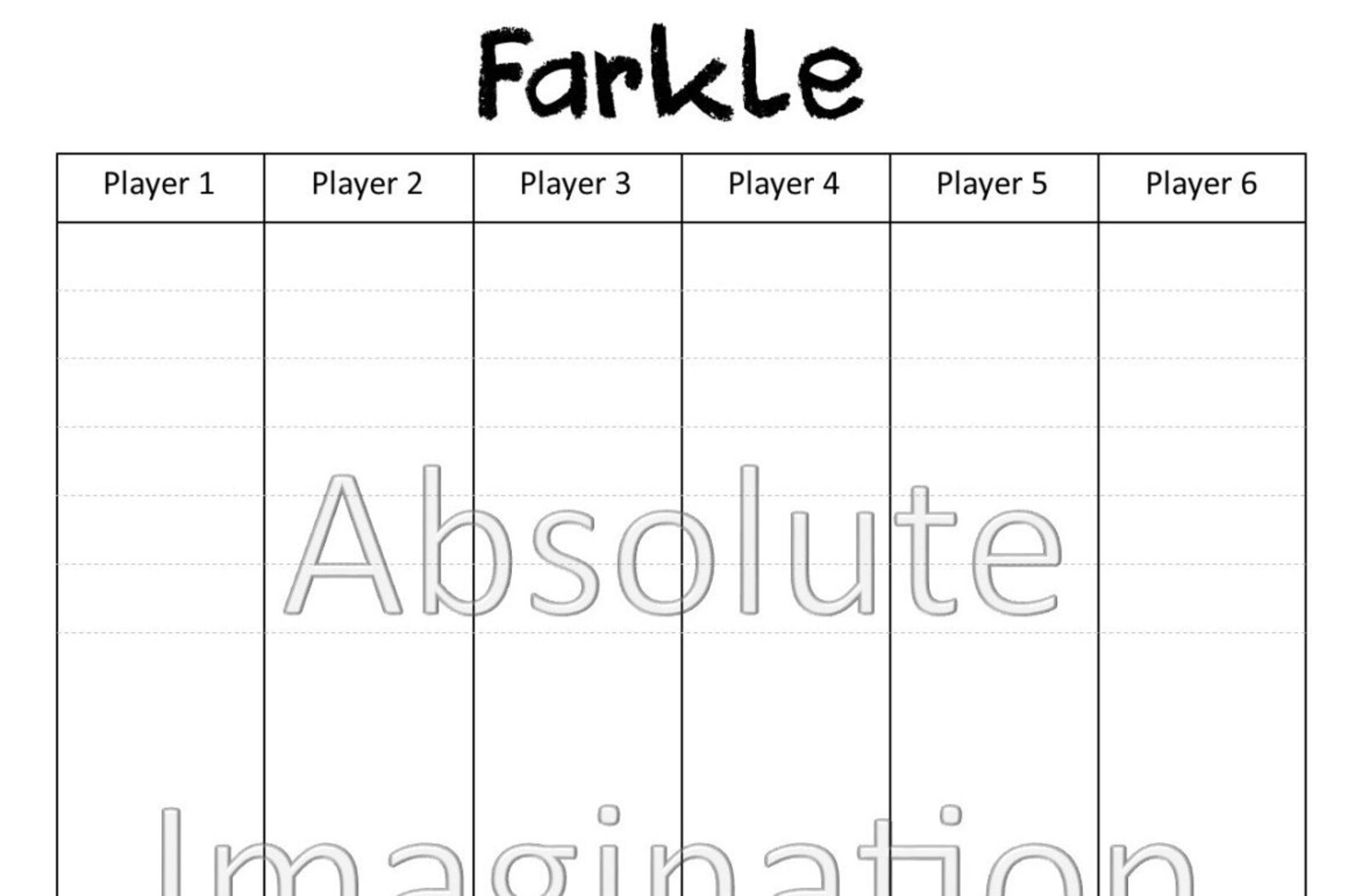 SALE! PRINTABLE. Farkle Score Card. Farkle Board. Lawn Farkle Score Card. Digital Download - Etsy