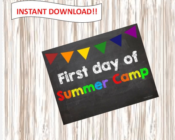 First Day Of Summer Camp Picture Poster Sign Etsy