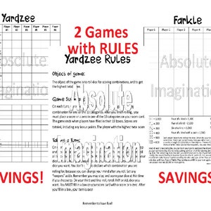 PRINTABLE. SUPER BUNDLE...Yardzee, Yardzee Rules & Farkle Score Card. Yardzee Board. Farkle Board. Lawn Yahtzee Farkle. Digital Download