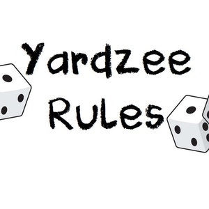 PRINTABLE. Yardzee RULES . Yardzee Board. Lawn Yahtzee Score Card Rules. Digital Download