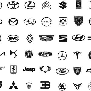 Loghi di marche automobilistiche per taglio laser, marche automobilistiche SVG, logo auto SVG, logo di marca automobilistica per taglio laser, targhetta con logo auto, logo auto vettoriale, auto Cricut svg