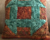 Rughooked Pillow - Churn Dash Block