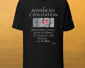 Humanity - Advanced Civilization - Black Cotton Unisex T-shirt