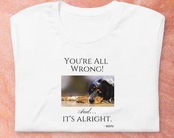 Humorous You're All Wrong & It's Alright Unisex Cotton T-shirt