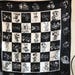 Silk 55 Mickey Mouse Sketches by John Hench Walt Disney Portrait Artist Black and White Checkers Vintage Rare Scarf