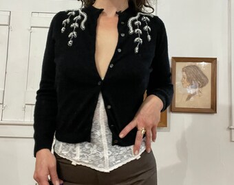Vintage Rhinestone Sweater Clip Sparkly Midcentury Retro Fashion