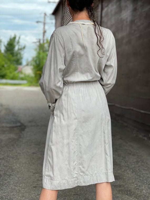 Antique Nurse Uniform-Grey Collared Cottage Core … - image 10