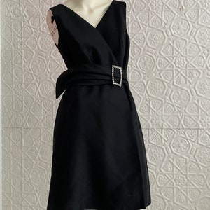 1960s-1970s Little Black Dress-true vintage-rhinestone-minidress-Midcentury-medium-Evening-cocktail-formal-Prom-Sexy-understated-mini-medium